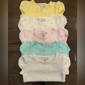 Janie and Jack 5 pack Pointelle Cotton Tee Shirts Size 3